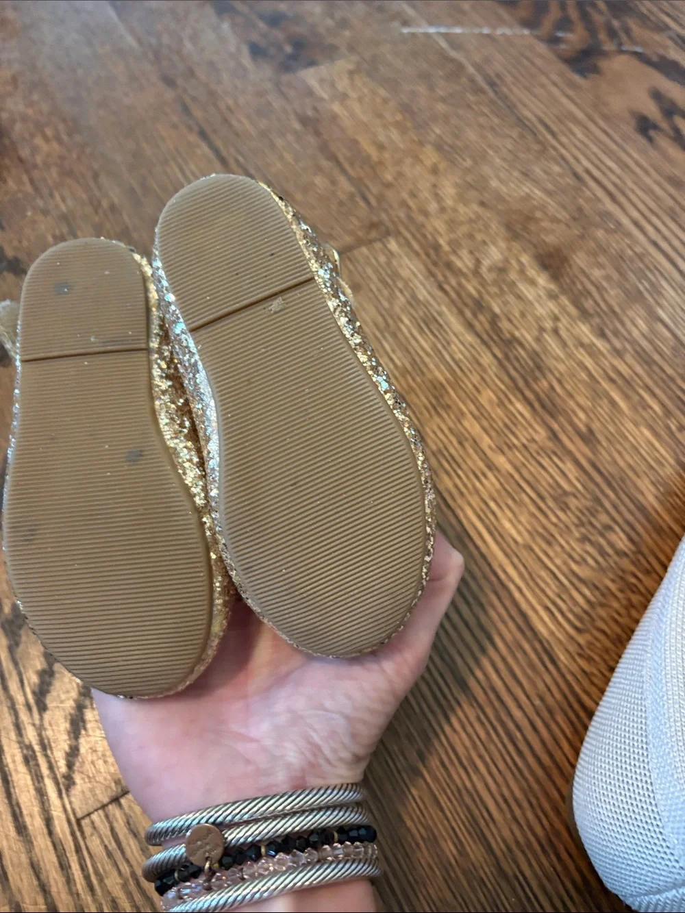 Girls' Gold Glitter Mary Jane Shoes